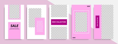 Modern çok az kare şerit çizgi şekli şablon çerçeve ile mor ve beyaz renkte. Sosyal medya hikayeler, hikaye, iş afiş, el ilanı ve broşür için kurumsal reklam şablon.
