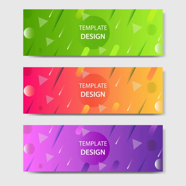 Vibrant Gradient Modern Futuristic Geometric Shape Background Template Headline Header — Stock Vector