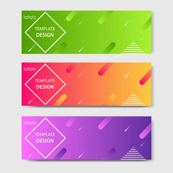 Vibrant Gradient Modern Futuristic Geometric Shape Background Template Headline Header — Stock Vector