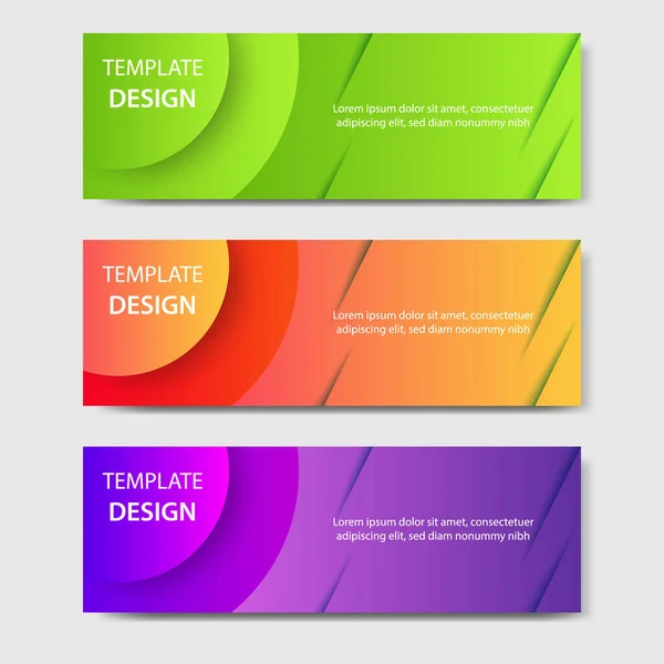 Vibrant Gradient Modern Futuristic Geometric Shape Background Template Headline Header — Stock Vector