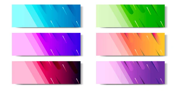 Six Set Abstract Vibrant Gradient Modern Futuristic Background Design Template — Stock Vector