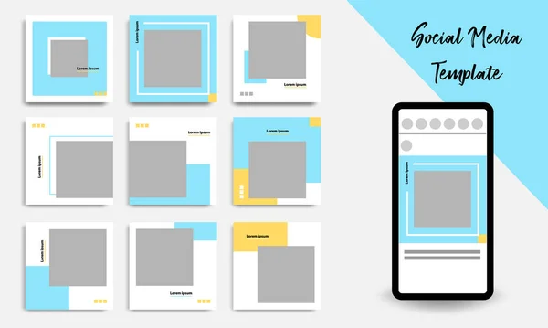 Modello Banner Geometrico Quadrato Modificabile Post Sui Social Media Colore — Vettoriale Stock