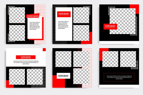 Ilustración Vectores Fondo Diseño Minimalista Rojo Negro Color Marco Blanco — Archivo Imágenes Vectoriales