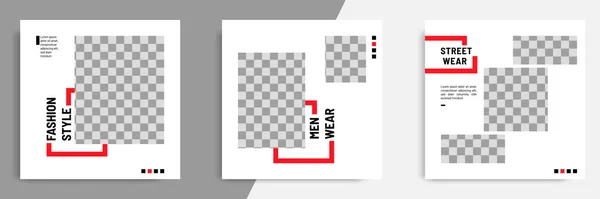 Illustration Vectorielle Arrière Plan Conception Minimale Couleur Cadre Blanc Rouge — Image vectorielle