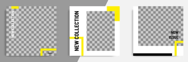 Modèle Bannière Géométrique Carrée Minime Minimaliste Pour Les Messages Sur — Image vectorielle