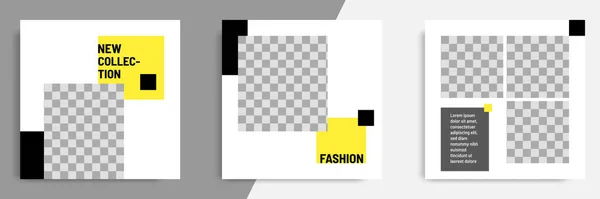 Modèle Bannière Géométrique Carrée Minimaliste Minimaliste Pour Les Messages Médias — Image vectorielle