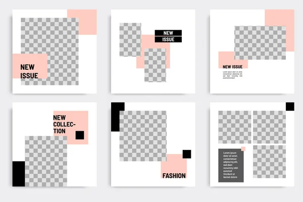 Minimal Layout Design Background Vector Illustration Μαύρο Ροδακινί Λευκό Χρώμα — Διανυσματικό Αρχείο