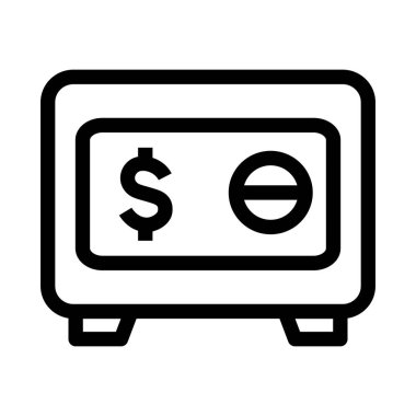 Piksel Mükemmel İş, Bankacılık ve Finans simgesi satır biçimi, mevduat, güvenlik kutusu