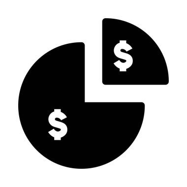 İşletme, Bankacılık ve Finans simgesi kabartma veya sağlam stil, pasta grafiği satış istatistiği