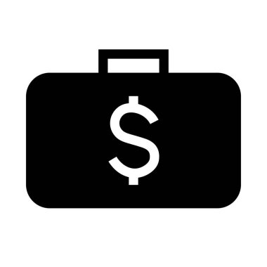 Dolarlık işareti olan bir evrak çantası simgesi