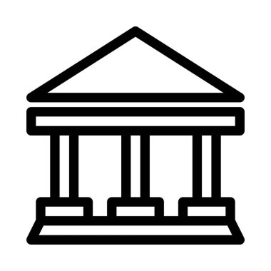 Ofis binası ikonu ana hat tarzında. vektör illüstrasyonu