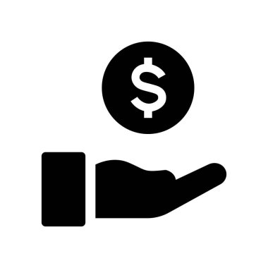 Dolarlık madeni para yuvarlak simgesini katı kabartma biçiminde ele geçir