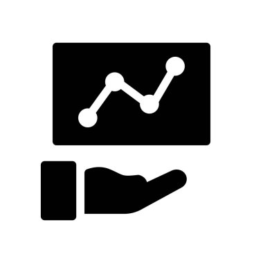 finansal projeksiyon çizgisi düz kabartma biçiminde yuvarlak simge diyagramı