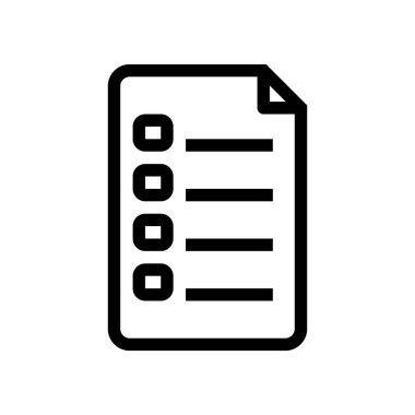 Çizgi veya satır biçiminde kontrol listesi belge vektör illüstrasyonu