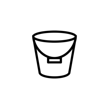 Çizgi / çizgi biçiminde kova vektör simgesi