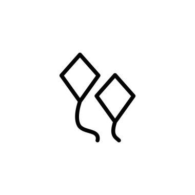 Çizgi / çizgi biçiminde iki uçan uçurtma vektör simgesi