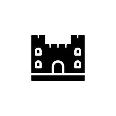 Kum kalesi vektör simgesi katı biçimde