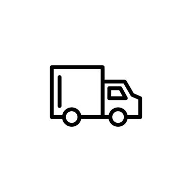 kamyon dağıtım simgesi taslak veya satır biçimi içinde vektör illüstrasyonu