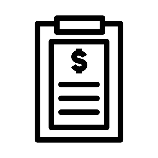Dolar Para Birimine Sahip Pano Belgesi Ana Hatlar Veya Satır — Stok Vektör