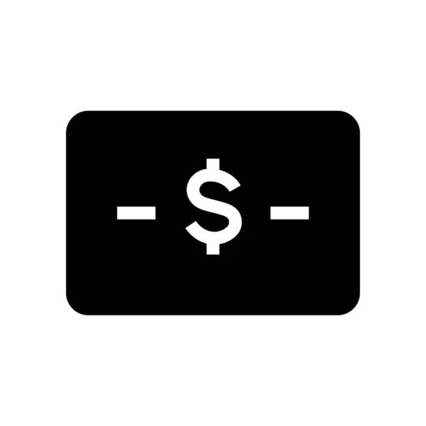 Dollar Money Icon Solid Glyph Style — Stock Vector