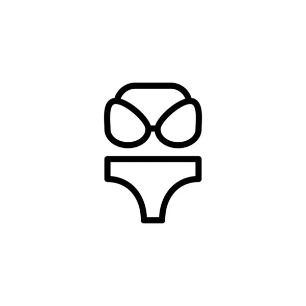 Bikini Badeanzug Vektor Symbol Outline Line Stil — Stockvektor