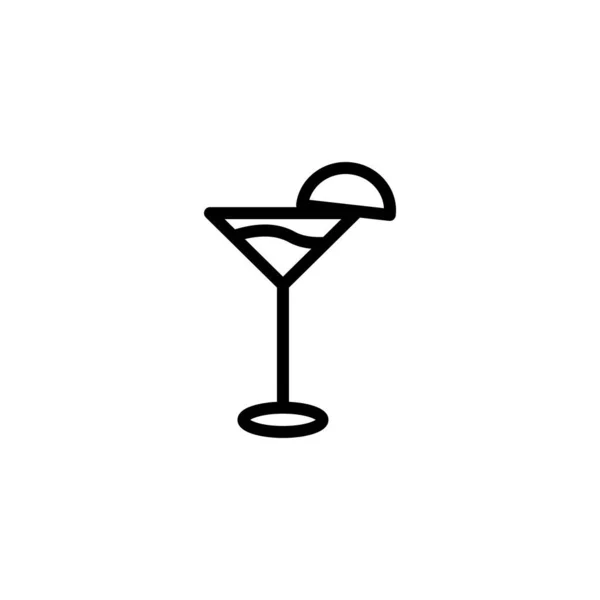 Icône Vectorielle Lime Cocktail Dans Contour Style Ligne — Image vectorielle