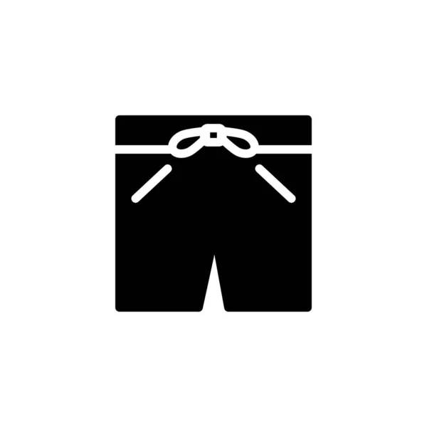 Surf Krátké Kalhoty Vektor Ikona Pevné Černé Ploché Stylu — Stockový vektor