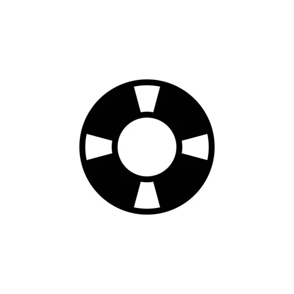 Tubo Neumáticos Goma Natación Icono Estilo Sólido — Vector de stock
