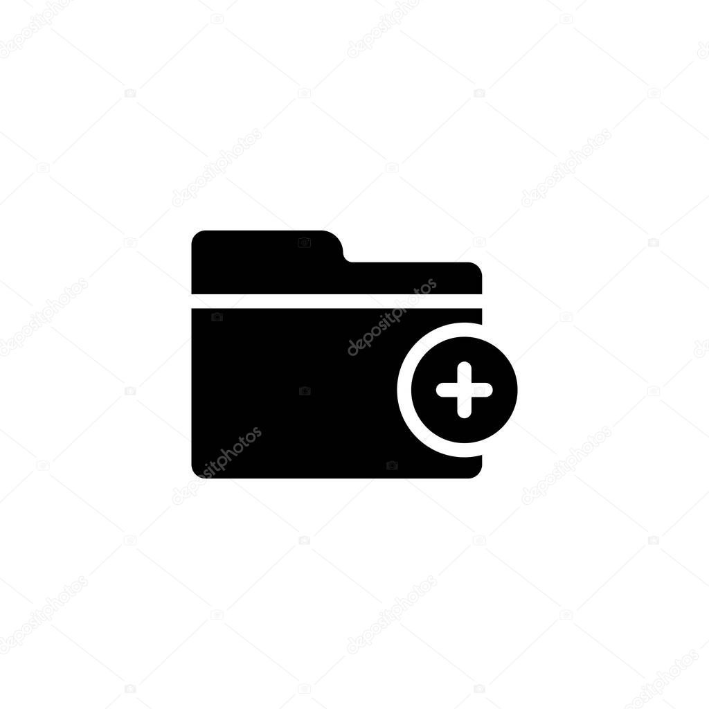 folder with add plus mark sign icon. vector illustration