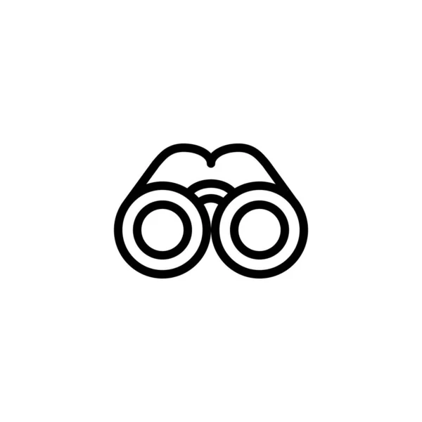 Lente Binocular Línea Simple Icono Ilustración Vectorial — Vector de stock