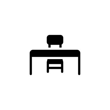 tablo ve sandalye, okul ve eğitim ikonu. Vektör illüstrasyonu