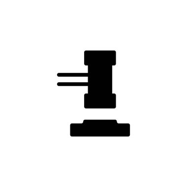 Yargıç çekiç, adalet ve kanun simgesi. Vektör illüstrasyonu