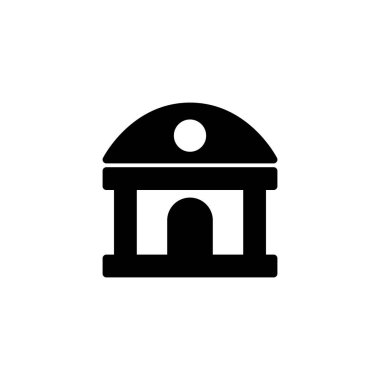 Tren istasyonu binası ikonu. toplu taşıma Vektörü illüstrasyonu