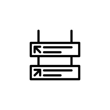 Varış ve gidiş tabela simgesi asma. Vektör illüstrasyonu