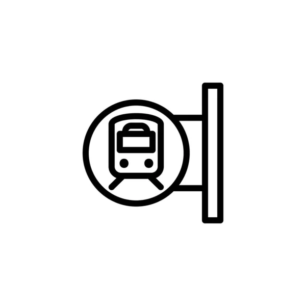 Значок Висячої Дошки Поїзда Простий Стиль Контурної Лінії Векторні Ілюстрації — стоковий вектор