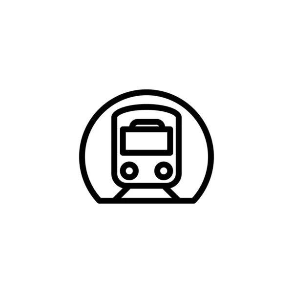 Simple Outline Line Style Train Tunnel Icon Vector Illustration — Stock Vector