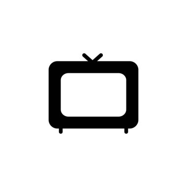 Klasik klasik televizyon simgesi. Saf siyah simge. Vektör illüstrasyonu