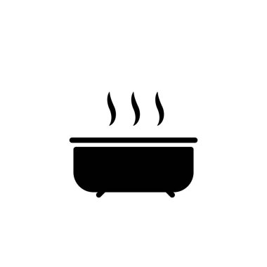 Sıcak duş spa küveti koyu siyah ikon. Vektör illüstrasyonu