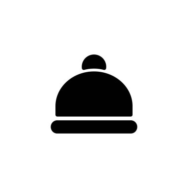 Yemek tepsisi simgesi. Saf siyah simge. Vektör illüstrasyonu