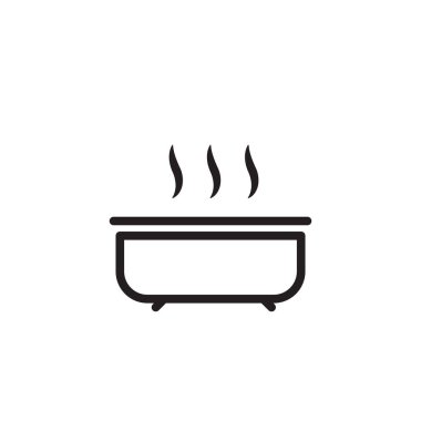 Sıcak duş spa küveti ana hatları simgesi. Vektör illüstrasyonu