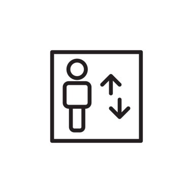 Asansör işareti ana hat simgesi. Vektör illüstrasyonu