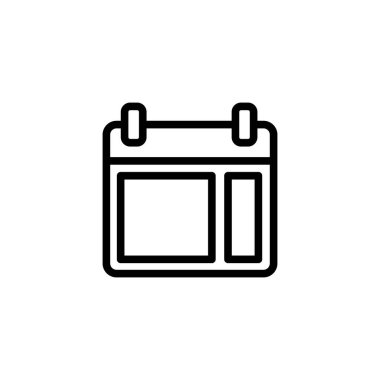 Takvim duvarı masa tablosu ana hat simgesi. Vektör illüstrasyonu