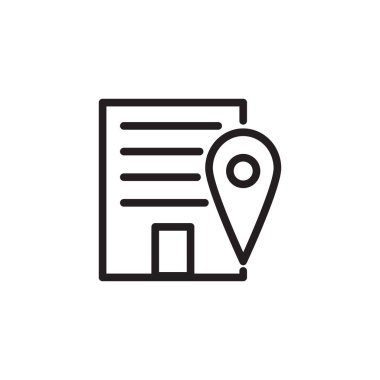 bina pin konumu ana hat simgesi. Vektör illüstrasyonu