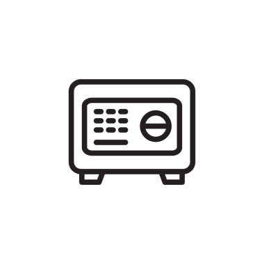 Güvenli kasa ana hatları simgesi. Vektör illüstrasyonu