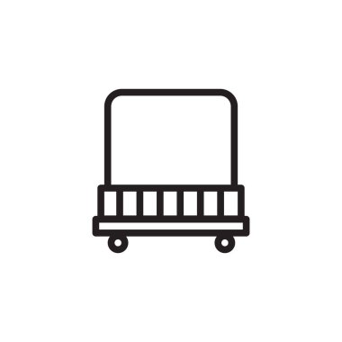 bagaj tramvayı ana hat simgesi. Vektör illüstrasyonu