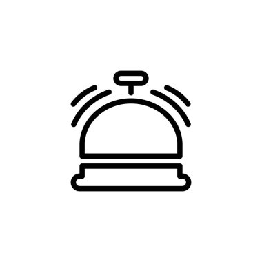 Resepsiyonist Bell konuk ana hatları simgesi. Vektör illüstrasyonu