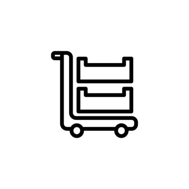 Gıda tepsisi tramvayı ana hat simgesi. Vektör illüstrasyonu