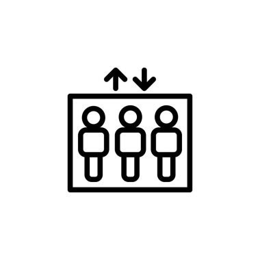 Yürüyen merdiven işareti çizgi simgesi. Vektör illüstrasyonu