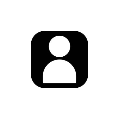 Misafir kitabı avatarı katı siyah ikon. Vektör illüstrasyonu