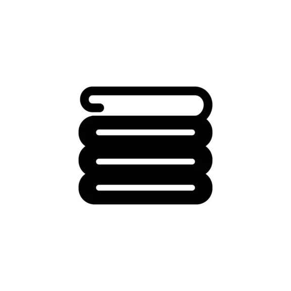 Signe Serviette Bain Symbole Icône Noire Solide Illustration Vectorielle — Image vectorielle